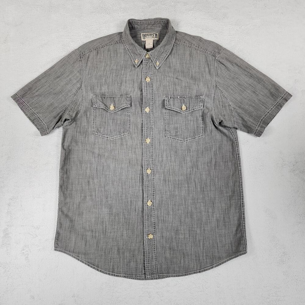 Duluth Trading Shirt Mens M 40 Grit Gray Chambray